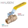 Hausen 3/8 in. Lead Free Brass Threaded FIP x FIP Ball Valve, 10PK HA-BV122-10